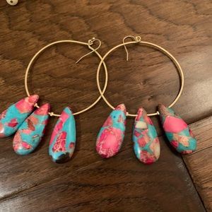 Anthropologie hoop bead earrings